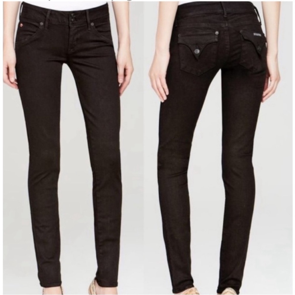 Hudson Jeans Collin Mid-Rise Skinny Signature Pocket Women's Black Jeans Size 26